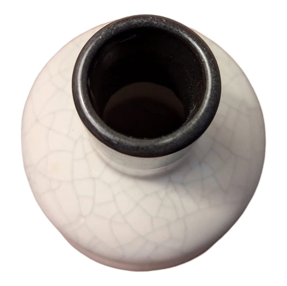 Crate & Barrel unique double gourd crackle vase
